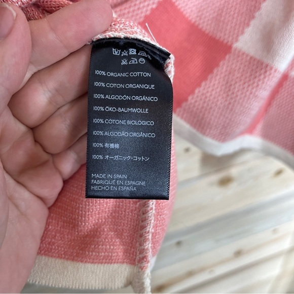 La Casita de Wendy pink and cream buffalo check box knit top - Picture 5 of 7